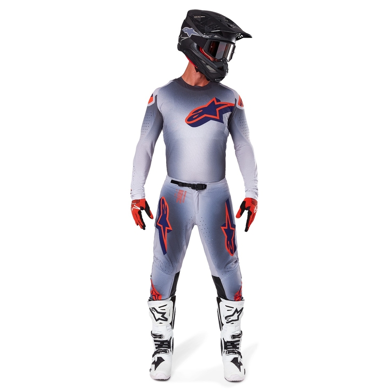 Alpinestars Supertech Lipan γκρι-φλούο πορτοκαλί φανέλα motocross