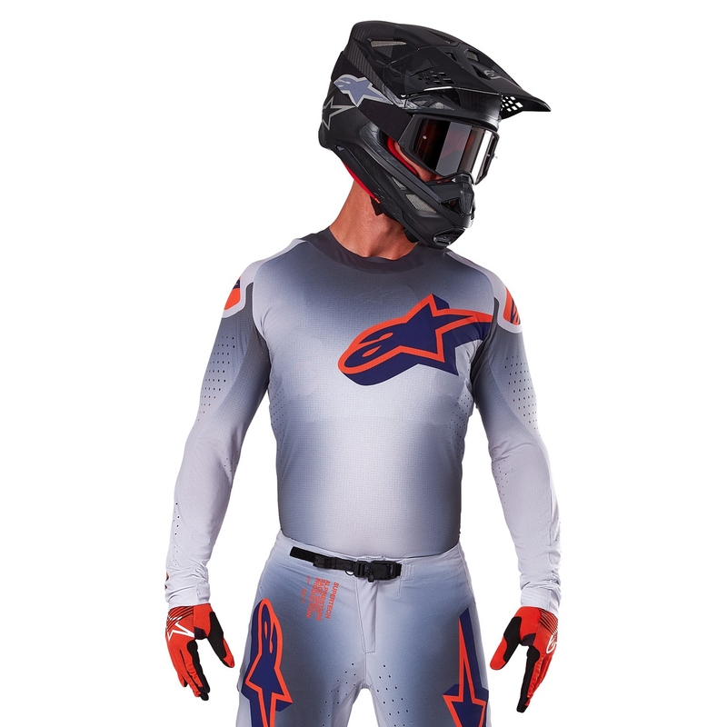 Alpinestars Supertech Lipan γκρι-φλούο πορτοκαλί φανέλα motocross