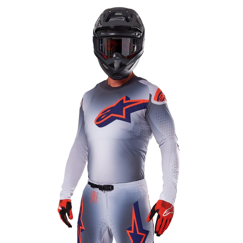 Alpinestars Supertech Lipan γκρι-φλούο πορτοκαλί φανέλα motocross