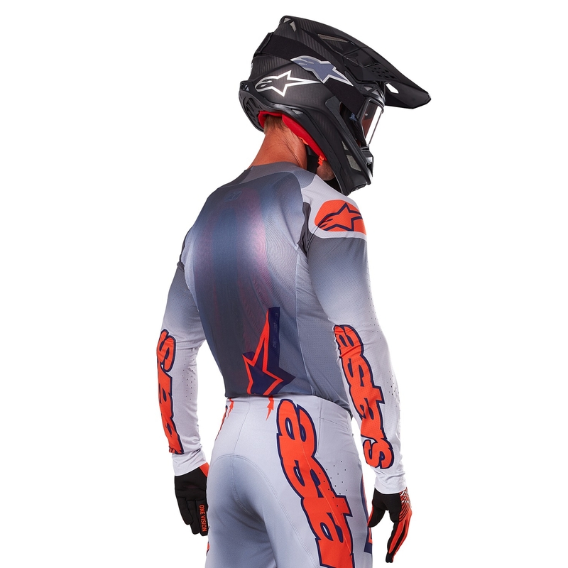Alpinestars Supertech Lipan γκρι-φλούο πορτοκαλί φανέλα motocross