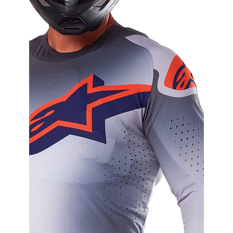 Alpinestars Supertech Lipan γκρι-φλούο πορτοκαλί φανέλα motocross
