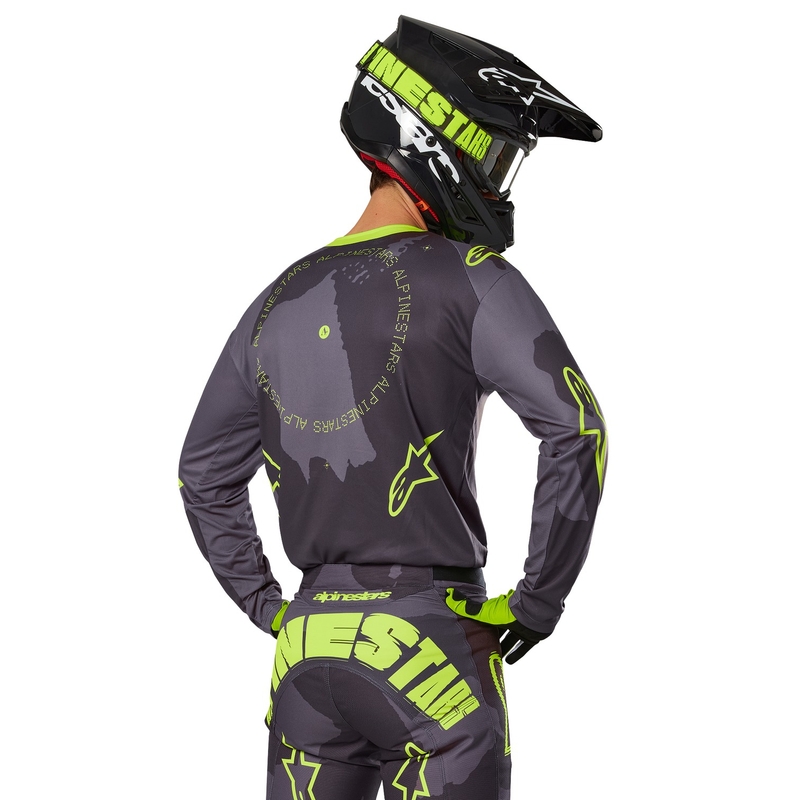 Alpinestars Racer Hollow σκούρο καμουφλάζ-φλούο κίτρινη φανέλα motocross