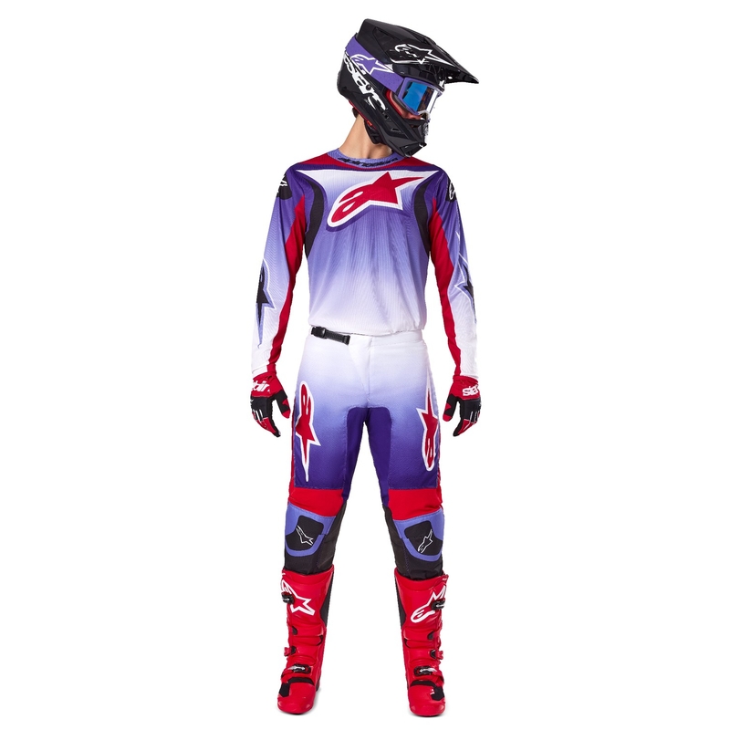 Alpinestars Fluid Wurx fluo μοβ-κόκκινη φανέλα motocross