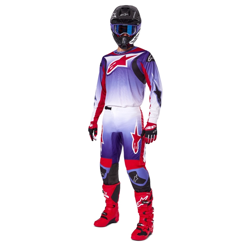 Alpinestars Fluid Wurx fluo μοβ-κόκκινη φανέλα motocross