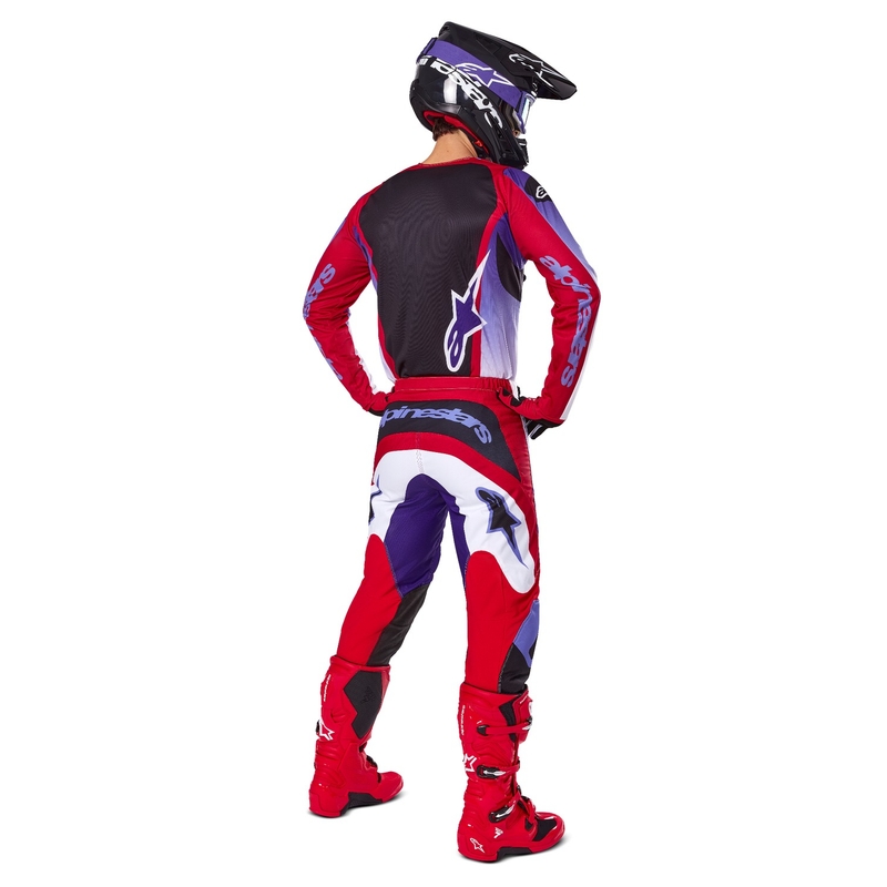 Alpinestars Fluid Wurx fluo μοβ-κόκκινη φανέλα motocross