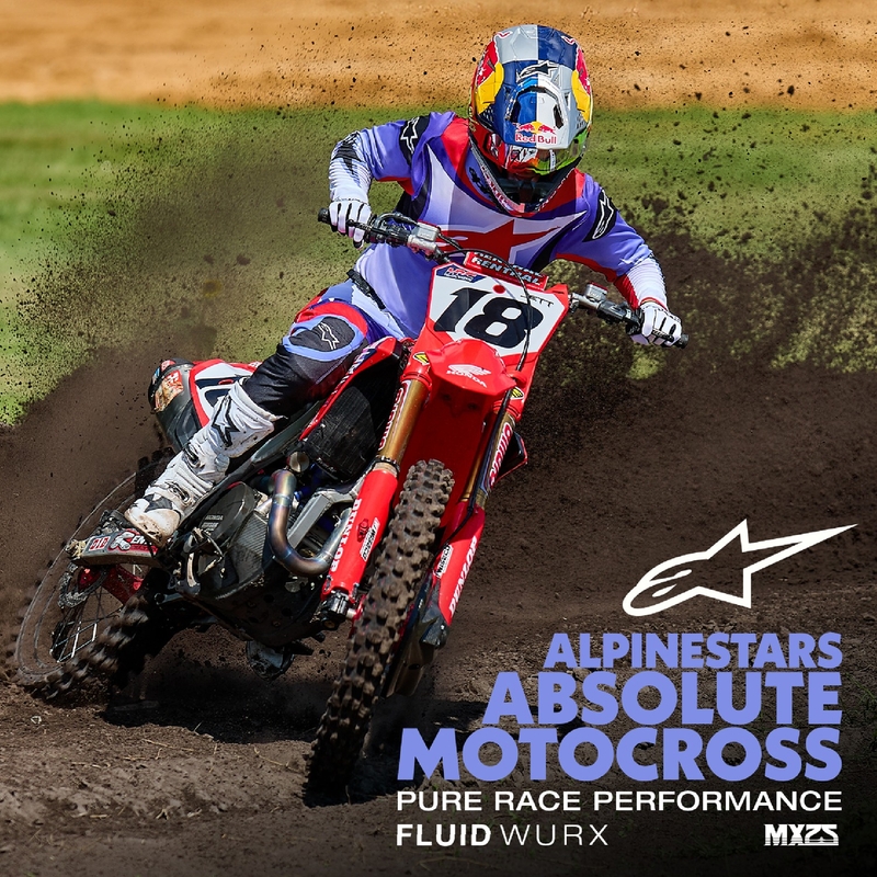 Alpinestars Fluid Wurx fluo μοβ-κόκκινη φανέλα motocross