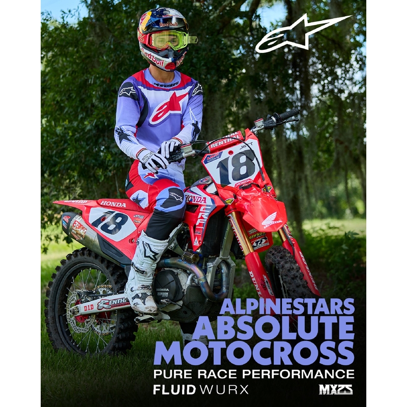 Alpinestars Fluid Wurx fluo μοβ-κόκκινη φανέλα motocross