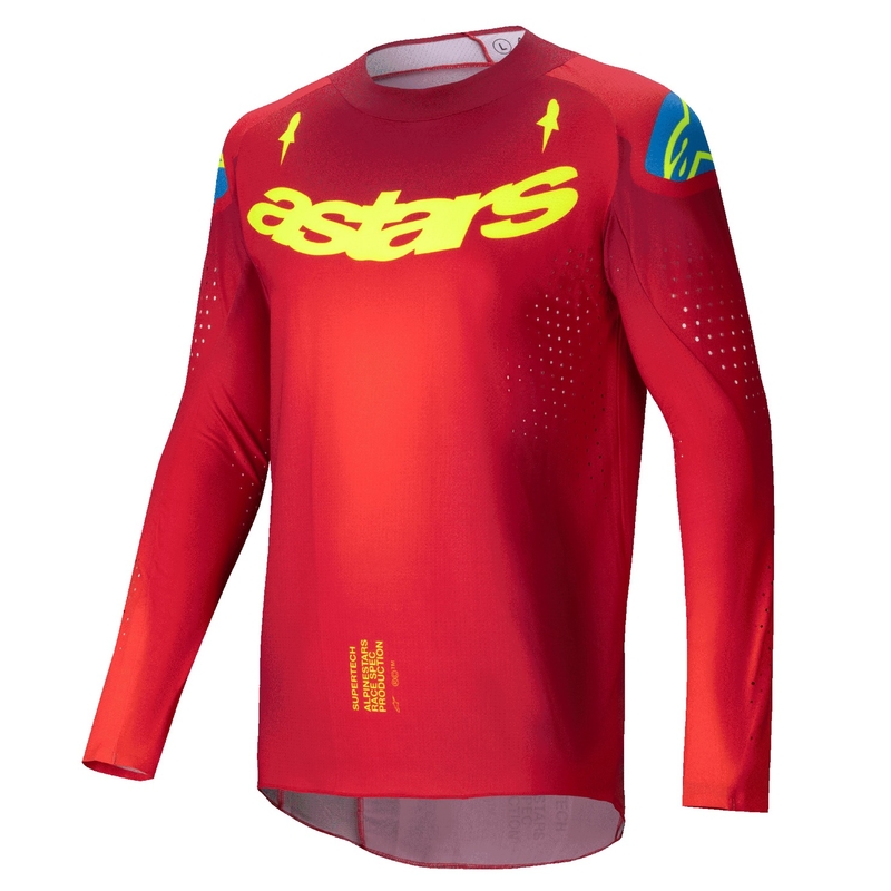 Alpinestars Supertech Maker κόκκινη-φλούο κίτρινη φανέλα motocross