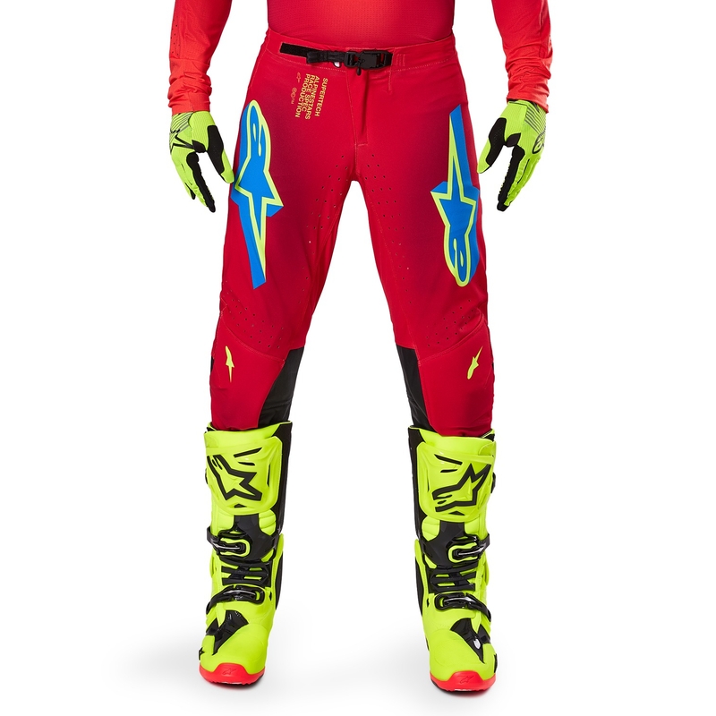 Alpinestars Supertech Maker Motocross παντελόνι κόκκινο-κίτρινο φλούο