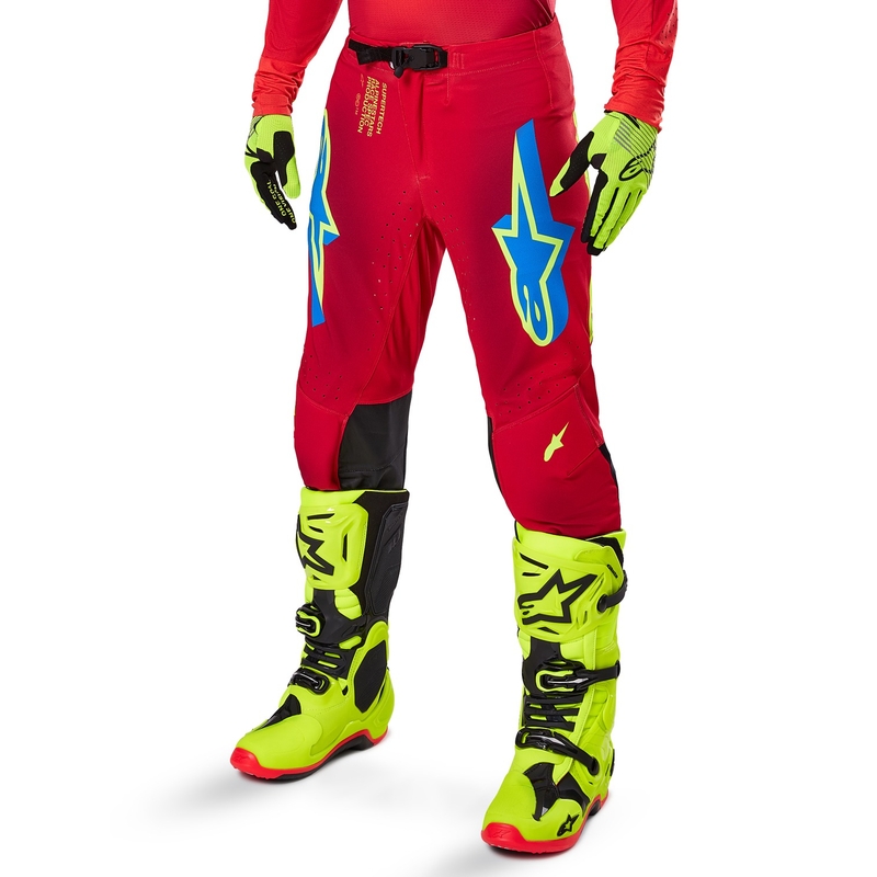 Alpinestars Supertech Maker Motocross παντελόνι κόκκινο-κίτρινο φλούο