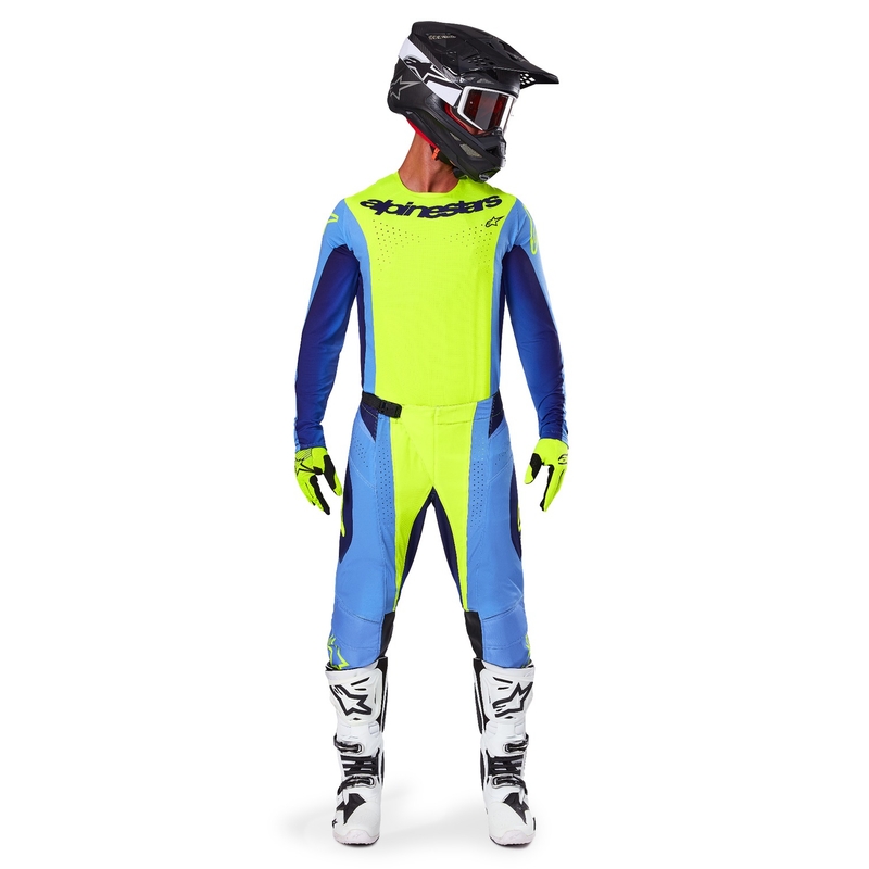 Alpinestars Techstar Melt fluo κίτρινο-μπλε παντελόνι motocross