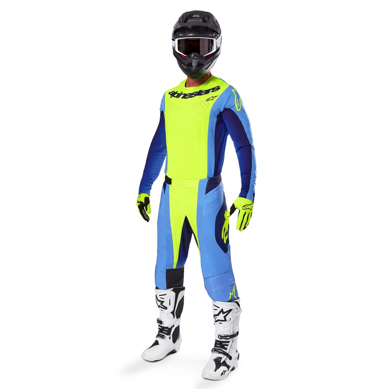 Alpinestars Techstar Melt fluo κίτρινο-μπλε παντελόνι motocross