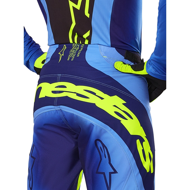Alpinestars Techstar Melt fluo κίτρινο-μπλε παντελόνι motocross