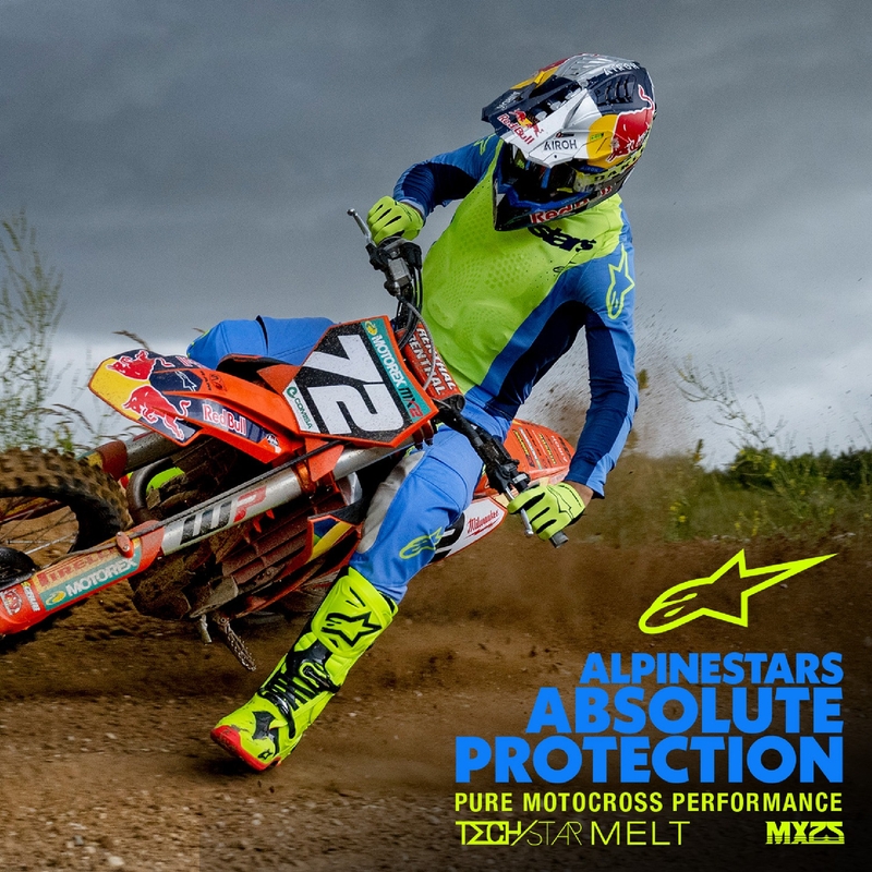 Alpinestars Techstar Melt fluo κίτρινο-μπλε παντελόνι motocross