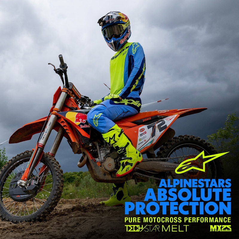 Alpinestars Techstar Melt fluo κίτρινο-μπλε παντελόνι motocross