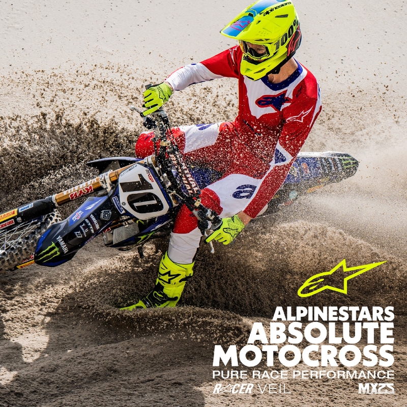 Alpinestars Racer Veil Motocross παντελόνι κόκκινο και λευκό