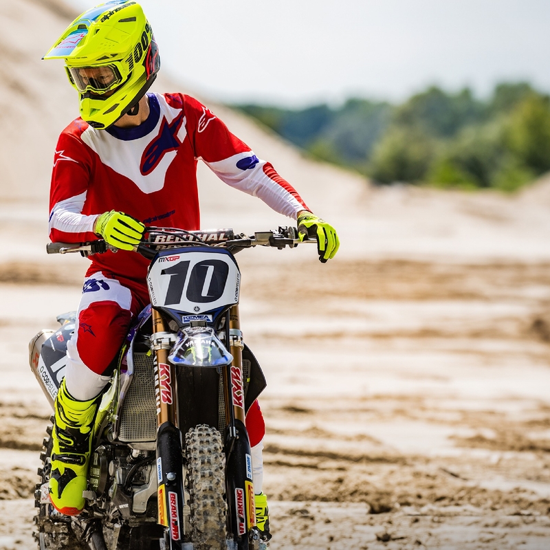 Alpinestars Racer Veil Motocross παντελόνι κόκκινο και λευκό