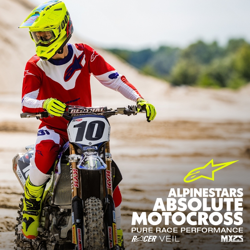 Alpinestars Racer Veil Motocross παντελόνι κόκκινο και λευκό