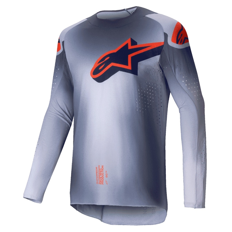 Alpinestars Supertech Lipan γκρι-φλούο πορτοκαλί φανέλα motocross