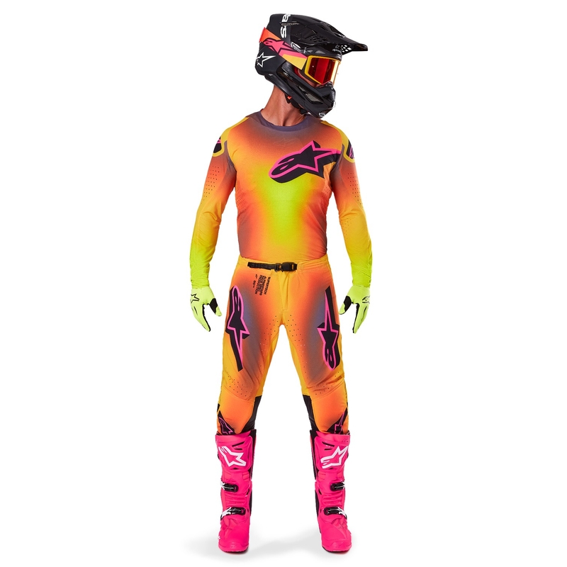 Alpinestars Supertech Lipan Παντελόνι Motocross κίτρινο και ροζ