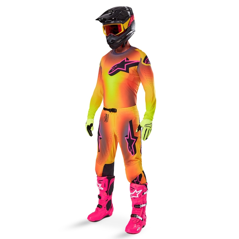 Alpinestars Supertech Lipan Παντελόνι Motocross κίτρινο και ροζ