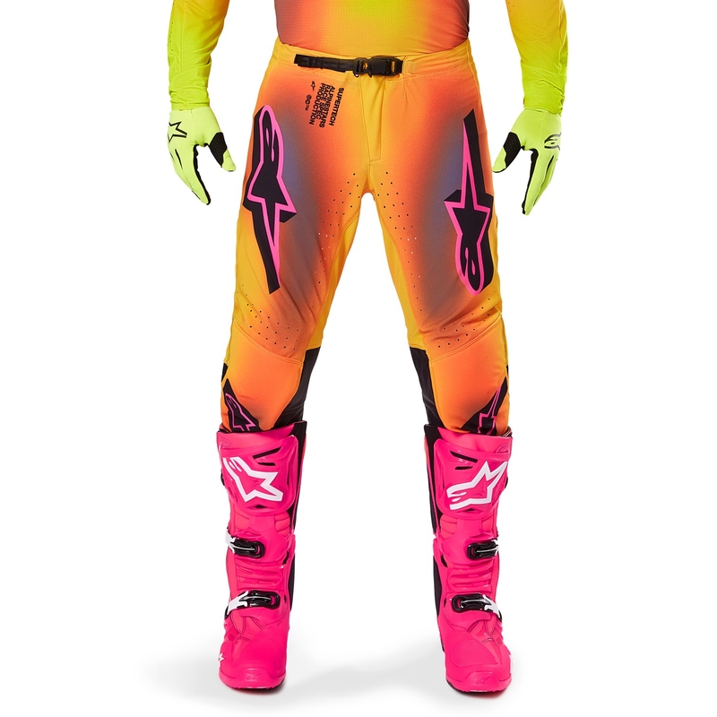 Alpinestars Supertech Lipan Παντελόνι Motocross κίτρινο και ροζ