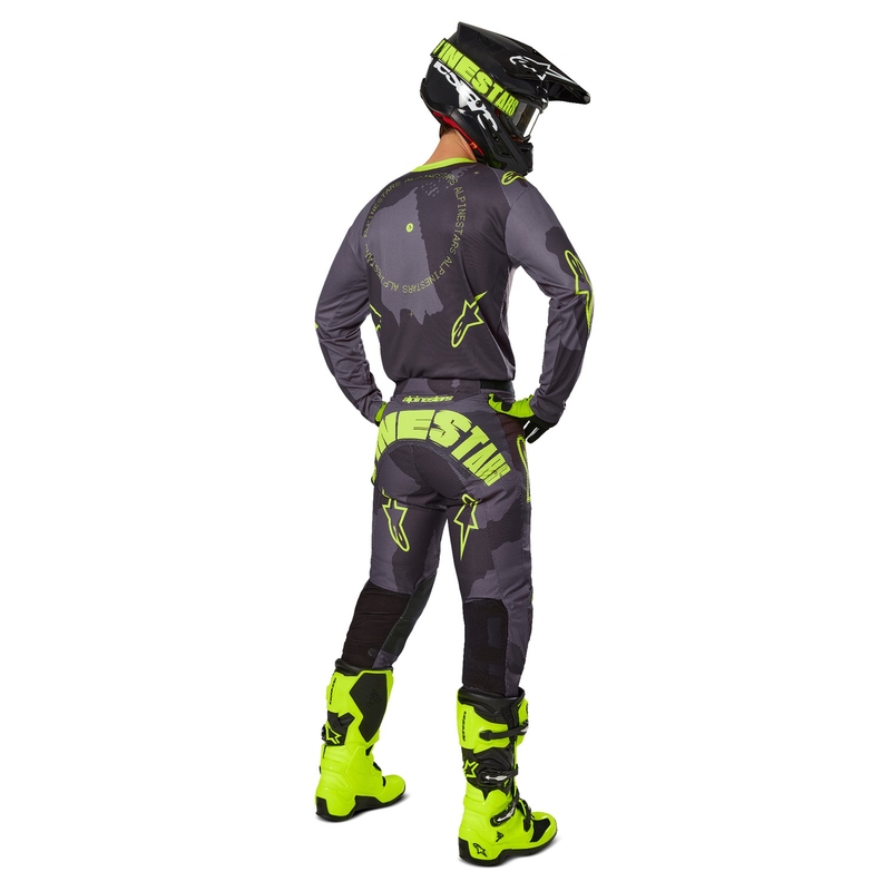 Alpinestars Racer Hollow Παντελόνι Motocross σκούρο καμουφλάζ-φλούο κίτρινο