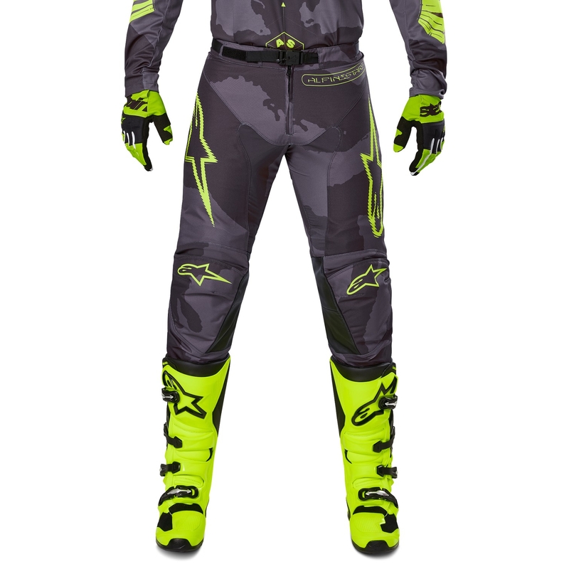 Alpinestars Racer Hollow Παντελόνι Motocross σκούρο καμουφλάζ-φλούο κίτρινο