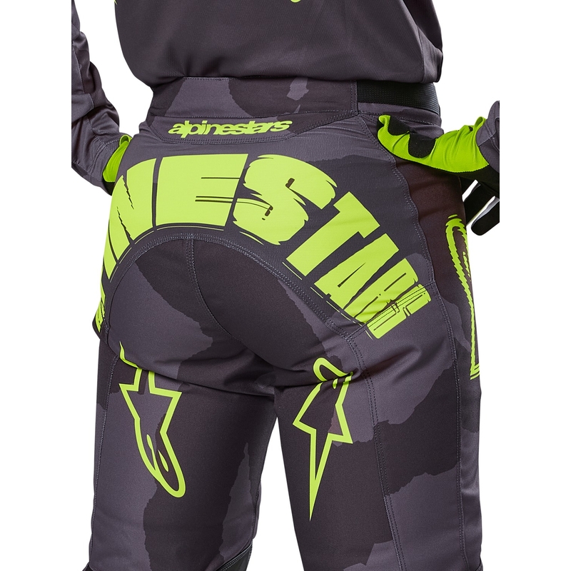 Alpinestars Racer Hollow Παντελόνι Motocross σκούρο καμουφλάζ-φλούο κίτρινο