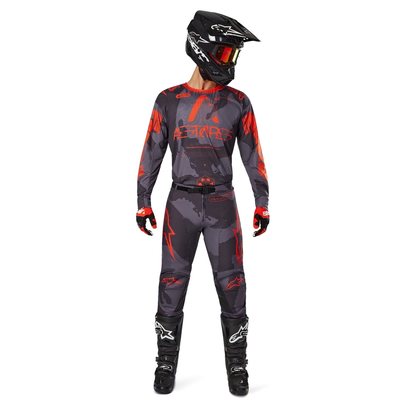 Alpinestars Racer Hollow Παντελόνι Motocross γκρι καμουφλάζ-φλούο πορτοκαλί