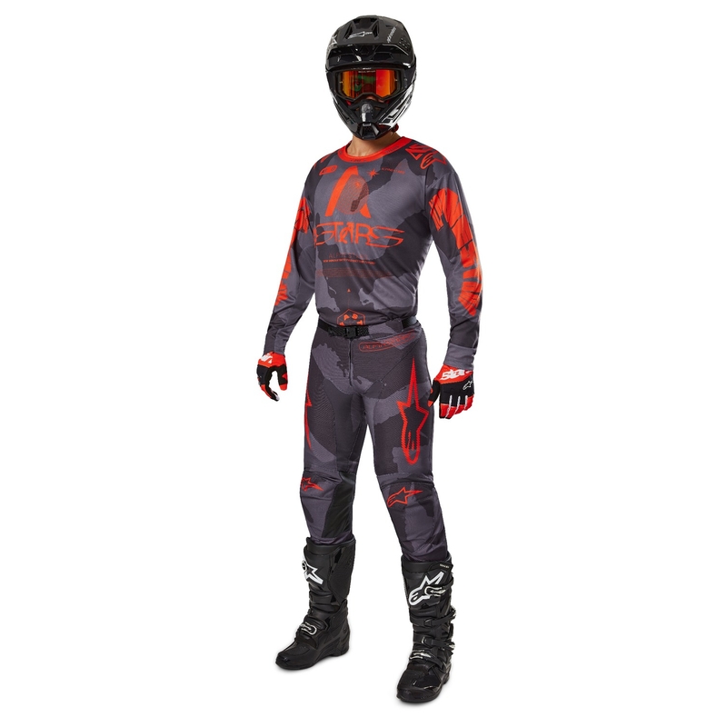 Alpinestars Racer Hollow Παντελόνι Motocross γκρι καμουφλάζ-φλούο πορτοκαλί