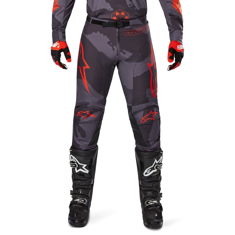 Alpinestars Racer Hollow Παντελόνι Motocross γκρι καμουφλάζ-φλούο πορτοκαλί
