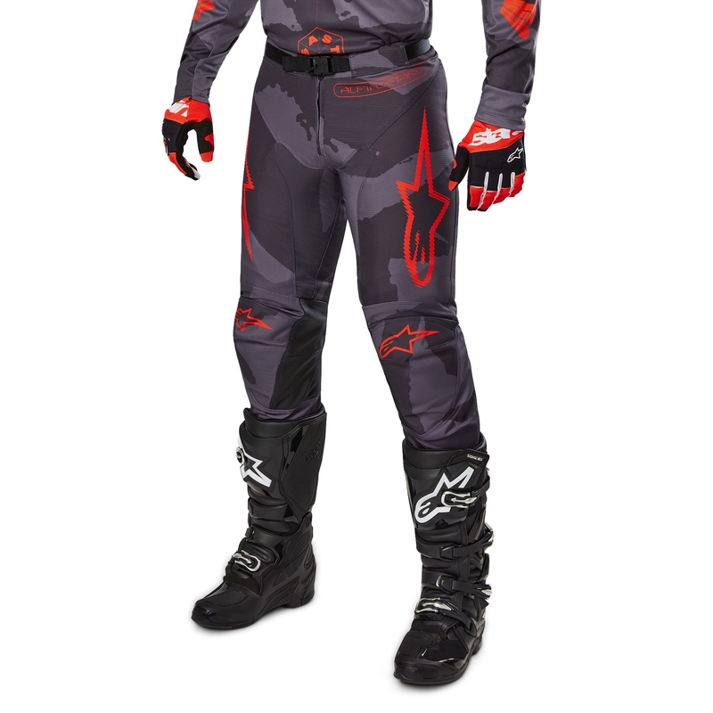 Alpinestars Racer Hollow Παντελόνι Motocross γκρι καμουφλάζ-φλούο πορτοκαλί