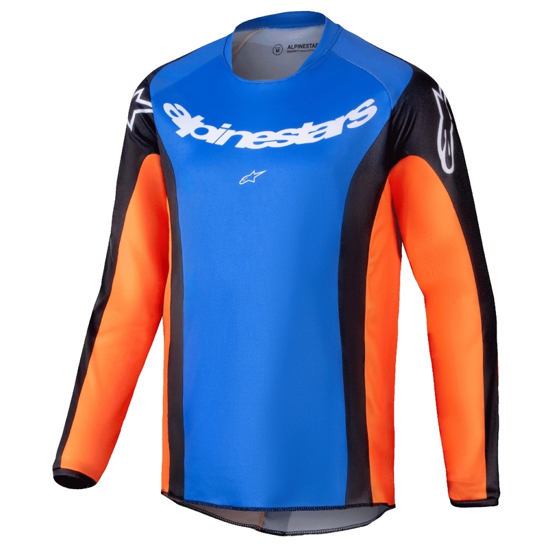 Παιδική φανέλα motocross Alpinestars Racer Melt πορτοκαλί και μπλε