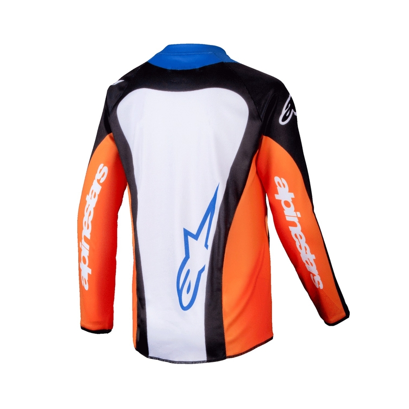 Παιδική φανέλα motocross Alpinestars Racer Melt πορτοκαλί και μπλε