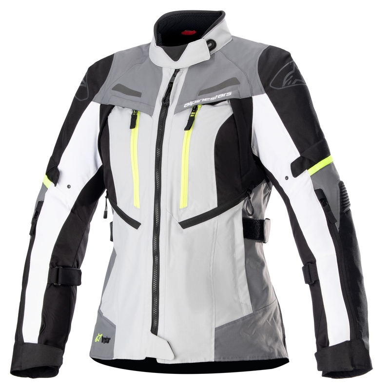 Γυναικείο μπουφάν μοτοσικλέτας Alpinestars Stella Bogota PRO Drystar γκρι-μαύρο-φλουορ κίτρινο