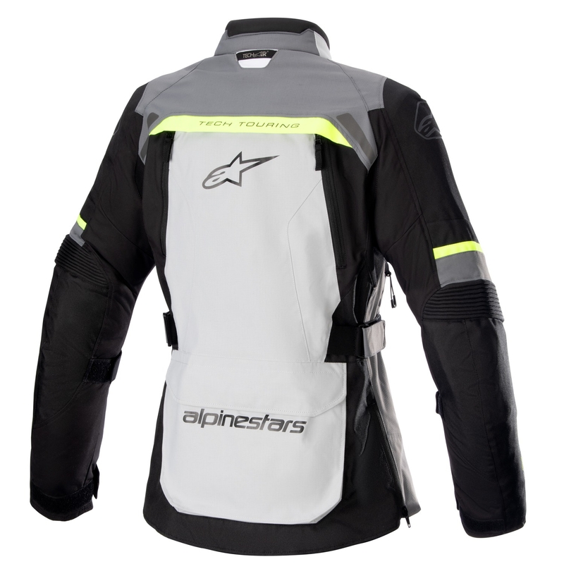 Γυναικείο μπουφάν μοτοσικλέτας Alpinestars Stella Bogota PRO Drystar γκρι-μαύρο-φλουορ κίτρινο