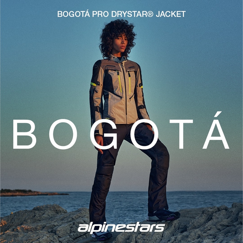 Γυναικείο μπουφάν μοτοσικλέτας Alpinestars Stella Bogota PRO Drystar γκρι-μαύρο-φλουορ κίτρινο