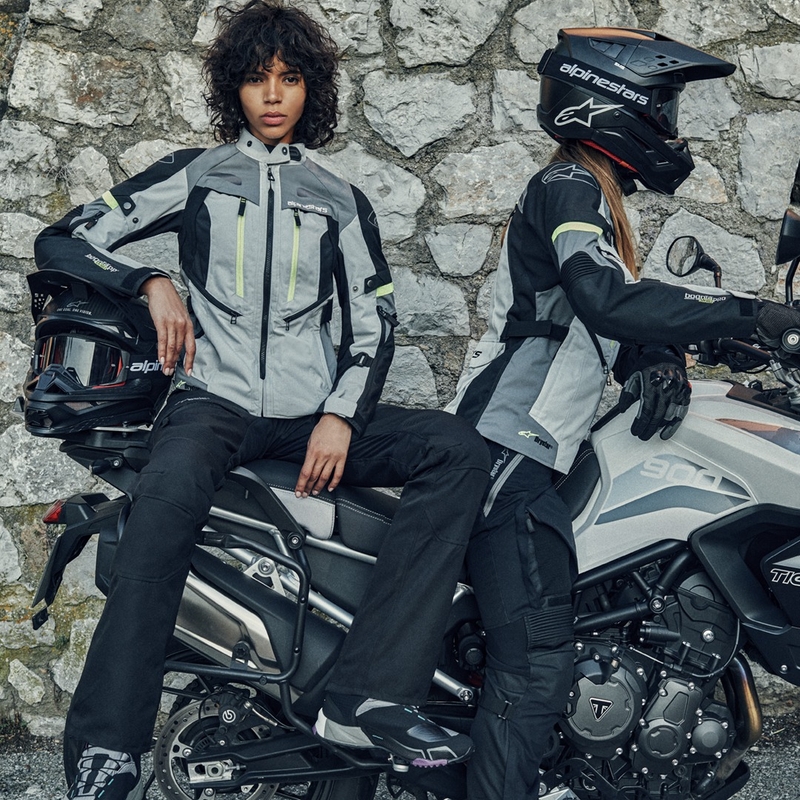 Γυναικείο μπουφάν μοτοσικλέτας Alpinestars Stella Bogota PRO Drystar γκρι-μαύρο-φλουορ κίτρινο