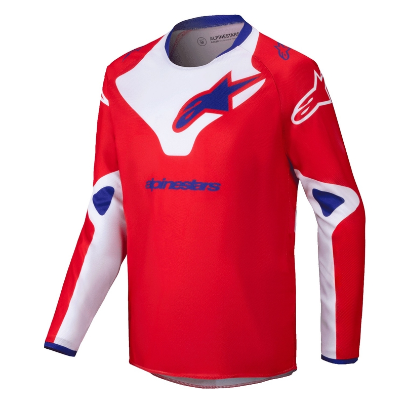 Παιδική φανέλα motocross Alpinestars Racer Veil κόκκινο και λευκό