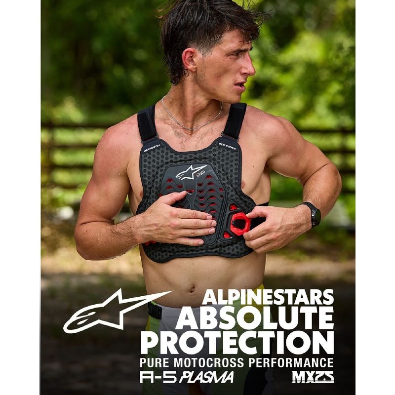 Alpinestars A-5 Plasma προστατευτικό στήθους μαύρο-κόκκινο-άσπρο
