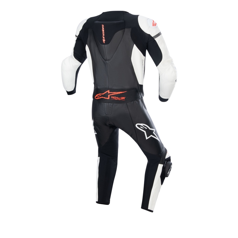 Alpinestars GP Force Lurv λευκό-μαύρο-φλούο κόκκινο δερμάτινο κοστούμι δύο τεμαχίων