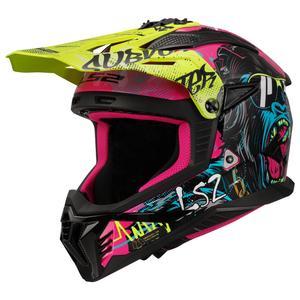 Κράνος Motocross LS2 MX708 Fast II Gorilla μοβ-κίτρινο