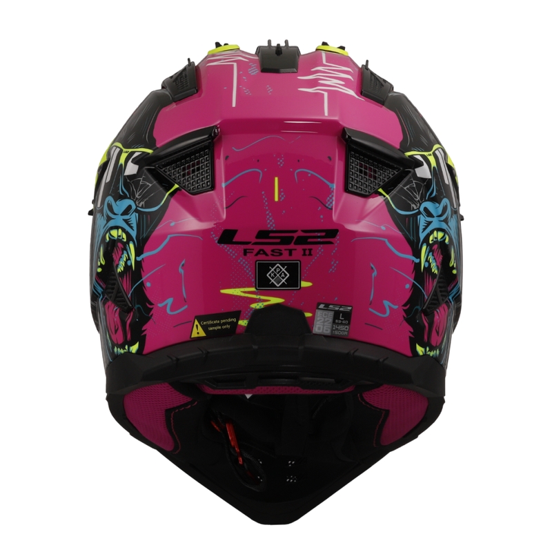 Κράνος Motocross LS2 MX708 Fast II Gorilla μοβ-κίτρινο