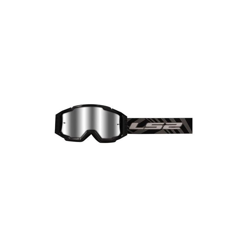 Γυαλιά motocross LS2 Charger PRO μαύρα με ασημί plexi