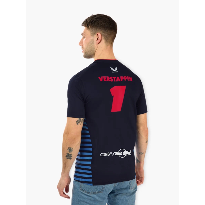 T-shirt Red Bull Racing F1 Max Verstappen σκούρο μπλε