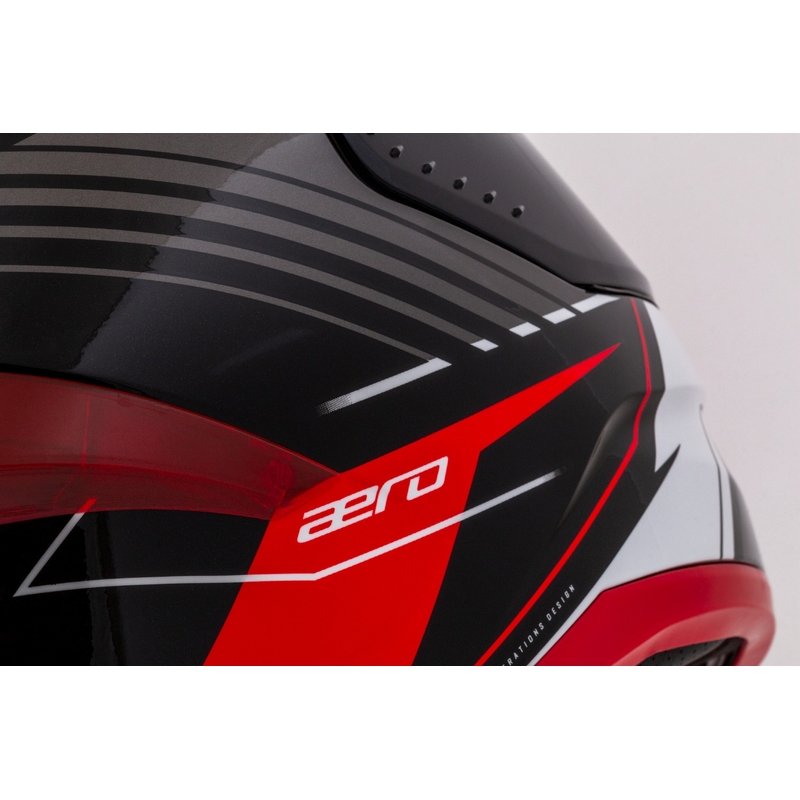 Cassida Aero Drome μαύρο-κόκκινο-λευκό-γκρι ενσωματωμένο κράνος μοτοσικλέτας