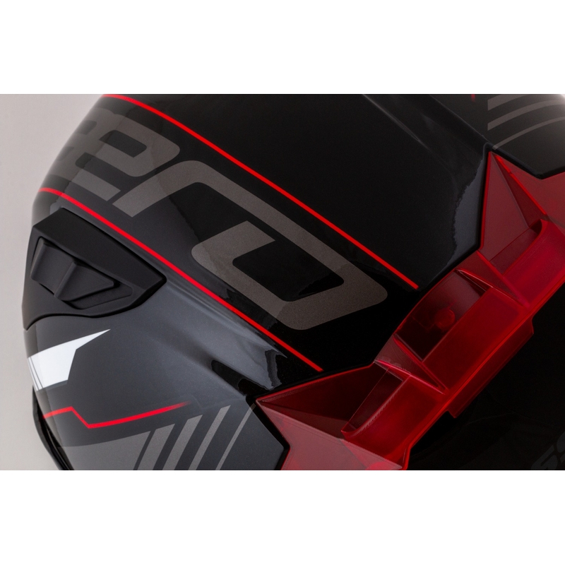 Cassida Aero Drome μαύρο-κόκκινο-λευκό-γκρι ενσωματωμένο κράνος μοτοσικλέτας