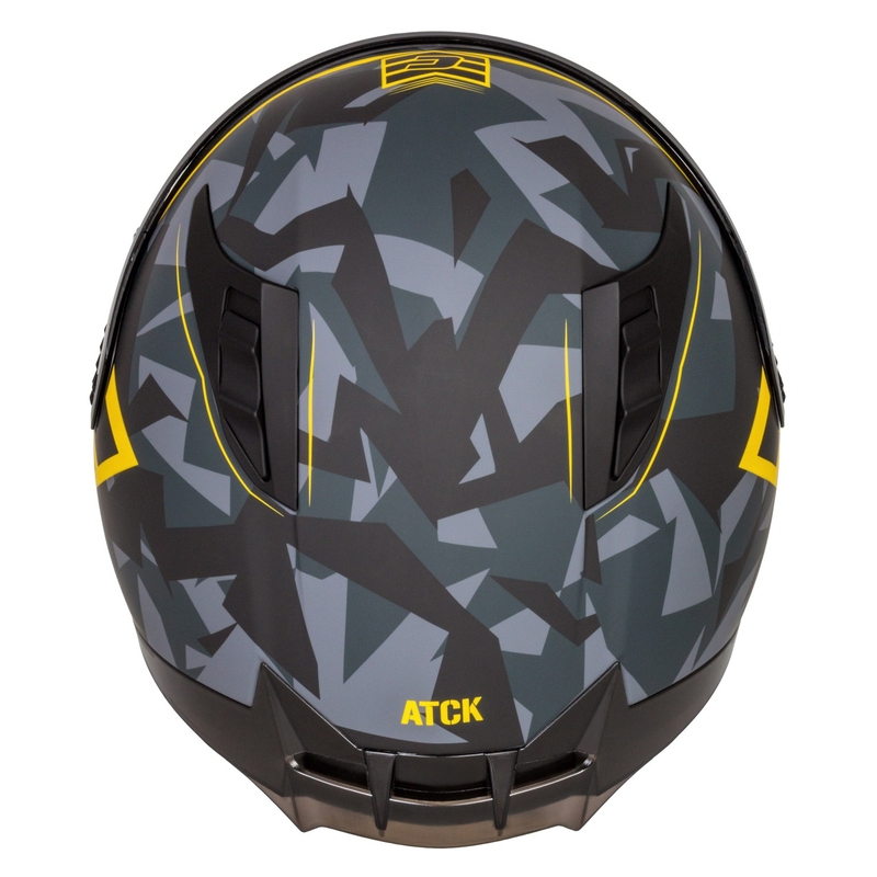 Ενσωματωμένο κράνος μοτοσικλέτας Cassida Aero camo γκρι-μαύρο-φλούο κίτρινο