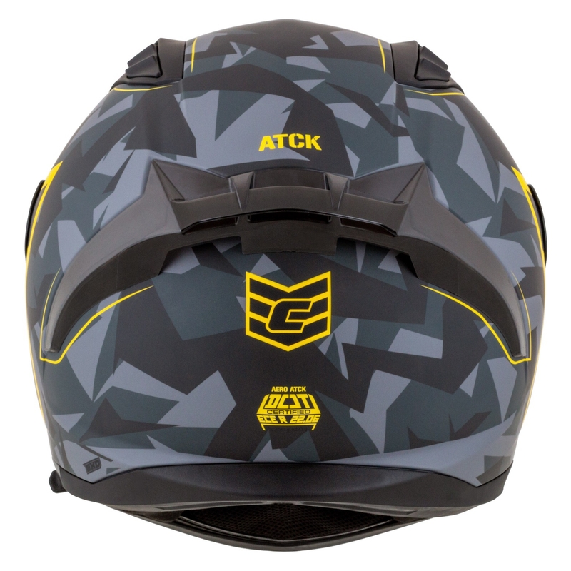 Ενσωματωμένο κράνος μοτοσικλέτας Cassida Aero camo γκρι-μαύρο-φλούο κίτρινο